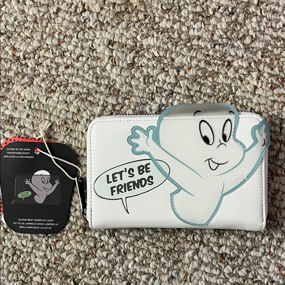 Loungefly Casper Themed Glow in the Dark White Phone Wallet - Picture 1 of 6